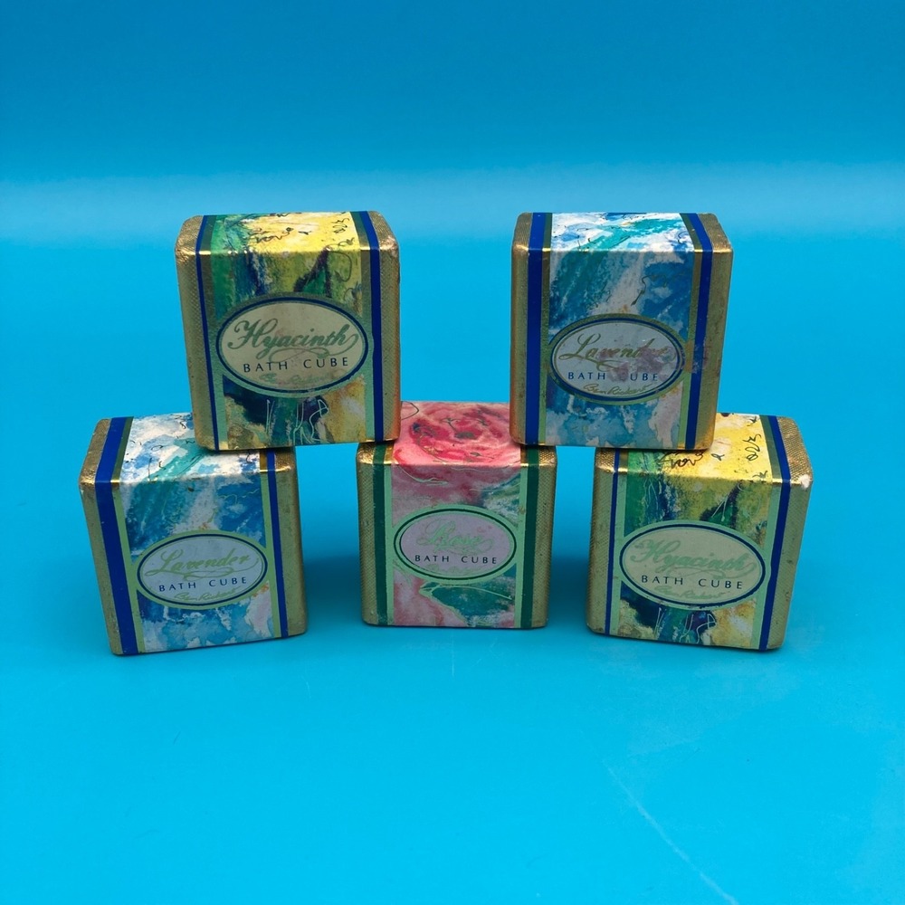 Vintage Ben Rickert English Bath Cubes Bundle Lavender Rose Hyacinth Lot of 5